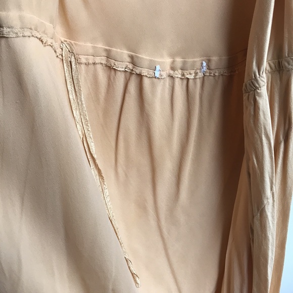 Vintage Silk Wrap Dress W/ Silk Scarf Sash deep V plunge & high slit size Sm/XS - Picture 11 of 16